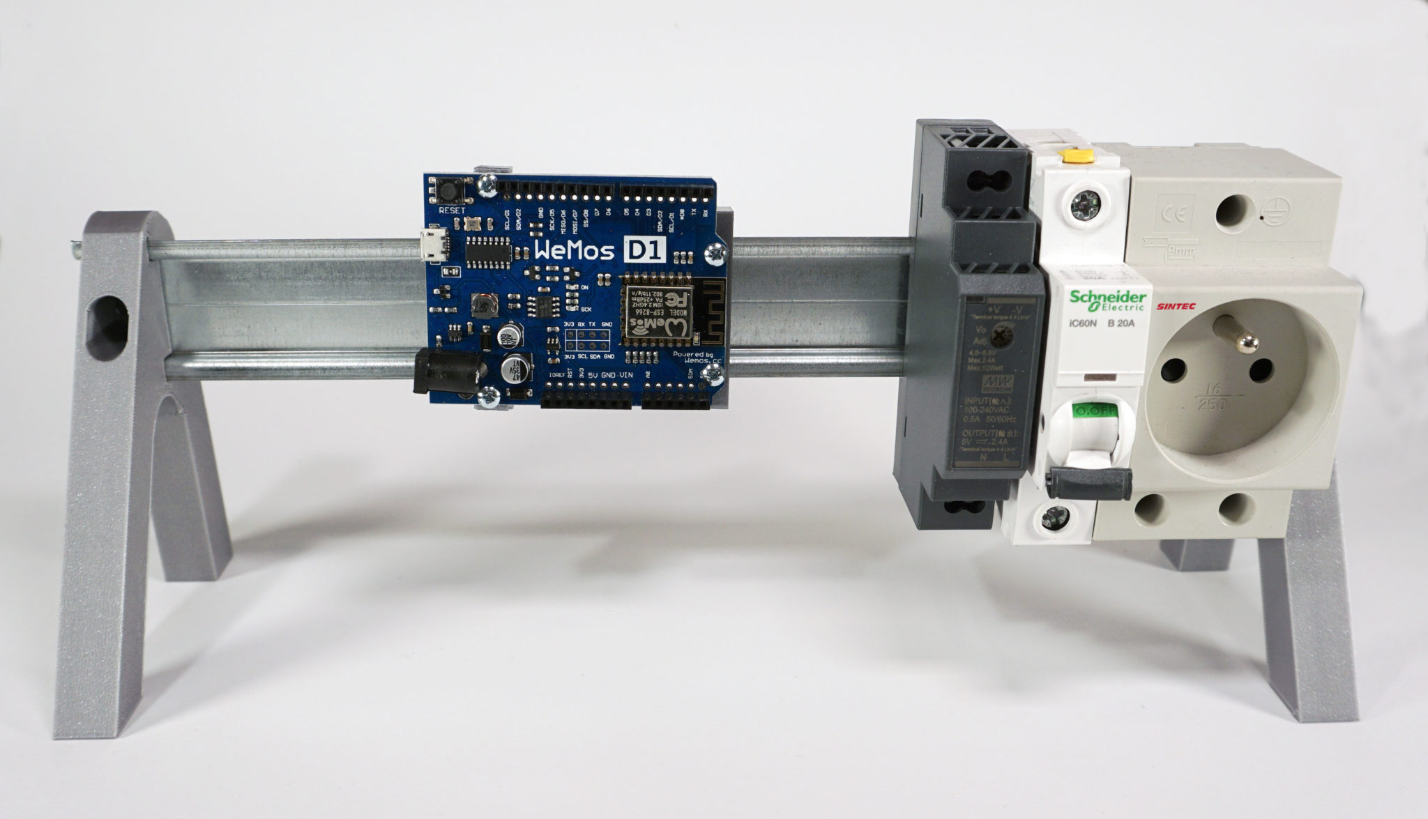 Small DIN Rail Desktop Stand Upright INUX3D Design Studio